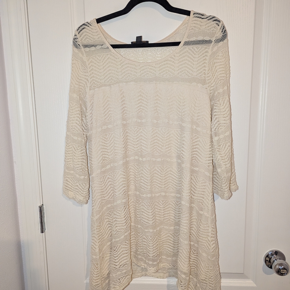 Cream Knit Tunic Top